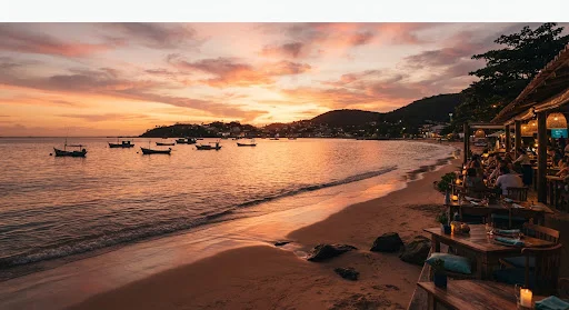 Praia do Canto ao pôr do sol